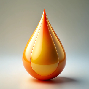 3D drop minimalist, 4k, orange, gradient white and orange, white background