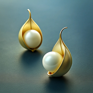 lily of the valley golden and pearl earrings