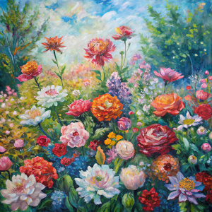 floral all over Impressionism clude monet painting