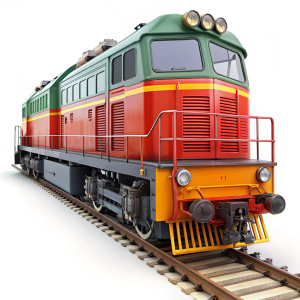 Lokomotif 3D diesel electric on white background