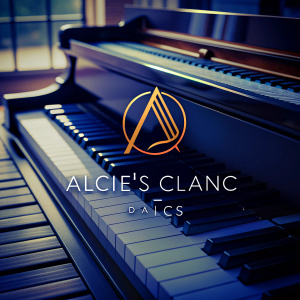 create a simple logo for Alice's piano class with lighter colour and a letter "A"