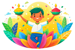 Holi colorful illustration