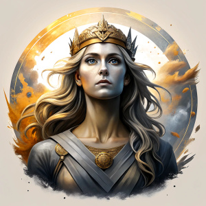 godness freya perfect realistic art, high-definition, high-definition grey and black, white background 