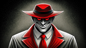 smiling private detective