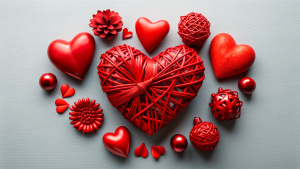 red valentines elements, heart, love, 