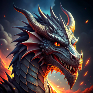 black dragon icon for videogame