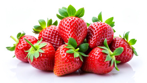 delicious strawberries on white background