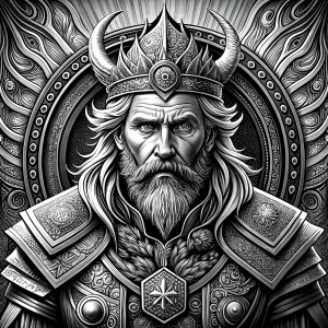 Nordic Surt - Ruler of Muspellsheim - perfect realistic art, high-definition grey and black, white background tattoo design