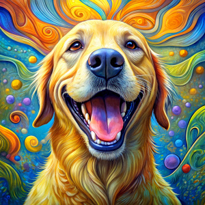 laughing yellow lab