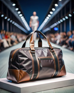 product advertisement sports bag, on the runway