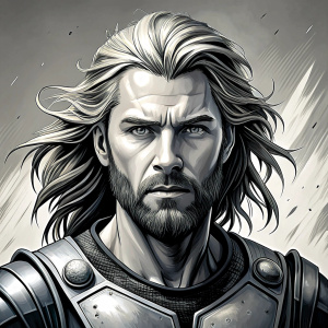 thor perfect realistic art, high-definition, high-definition grey and black, white background 