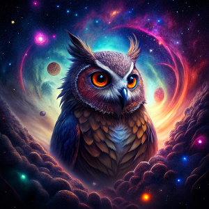 Dare to know, the cosmic owl whispers, leading us through the nebulae of our own curiosity, into the vast expanse of wisdom that lies beyond the stars.