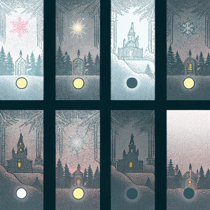 Screenshots from Harry Potter: Magic Awakened featuring intricate user interface designs. Rich in fantasy elements inspired by the Harry Potter universe, including detailed graphics and a vibrant color palette. Background scenes depict iconic locations from the series.