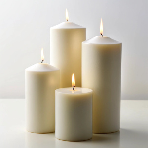 basic white block candle set