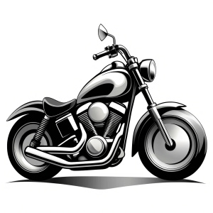 motorcycle biker tattoo design - perfect realistic art - high-definition - grey and black - white background 