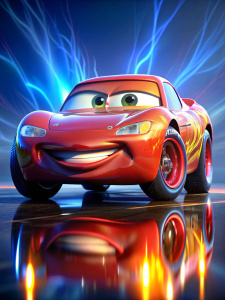 /imagine prompt:disney car character, lightning mcqueen, ornate, Cleancore, Freehand digital illustration, full body shot, 3D rendering, 500px, gameart, brash colors, Hackercore, Split lighting, UHD
