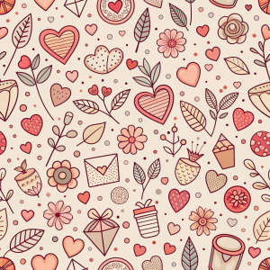 valentine day minimalist doodles for seamless pattern tile, light background