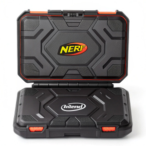 Gaming accessory - Nerf Armor Case for Nintendo 3DS XL. Protective design with rugged pattern. Clear view of Nerf and Nintendo logos