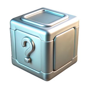 mystery box csgo, front view, simple, metalic