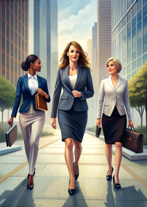 business women walking