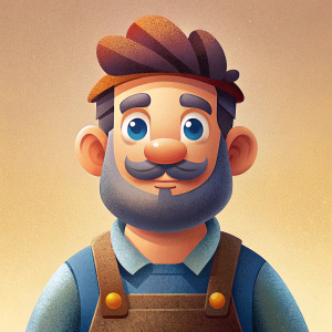 
A master craftsman in cartoon style