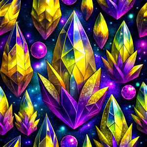 a pattern, black background,crystals