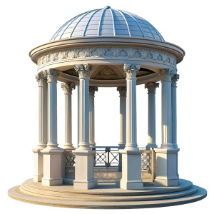 white gazebo on a white background