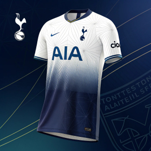 Digital art featuring a Tottenham Hotspur FC jersey with custom color palette. Dark, digital background