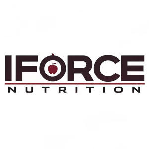 Digital artwork featuring the iForce Nutrition logo. Bold, sleek design. Dark text on white background. Modern and simple.