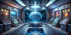 spaceship AI brain room. Try to be realistic. 