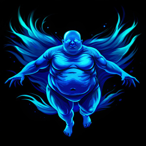 pudgy body without face   flying  pose 