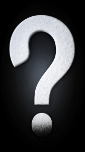 signo de interrogación de color blanco con fondo negro