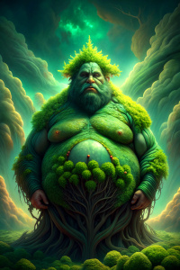 green elemental tree fat humanoid