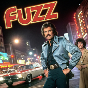 Movie poster for 'Fuzz'. Stars: Burt Reynolds, Jack Weston, Raquel Welch. Classic 1970s action comedy poster style.