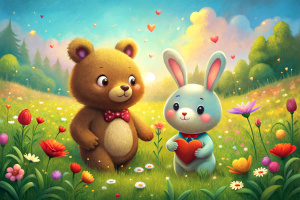 brown Bear and tan bunny