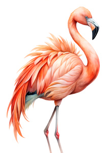 flamingo  draw, transparent back