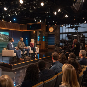 Panel discussion at CBS Studios featuring cast from the INSTINCT series. Audience present. Studio setting.