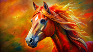 Very detailed horse portrait pop art