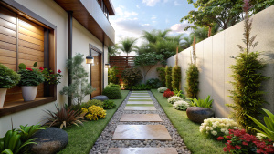 Transforming Narrow Side Yards with Creative Landscaping Ideas, Aesthetics play a crucial role in creating an inviting narrow side yard. Incorporate the following design elements to transform the space:
