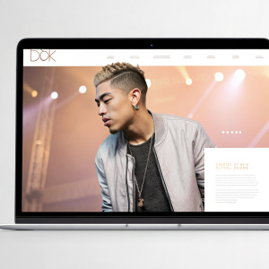Modern website screenshot for DOK 2017 event. William Singe, featured artist, center stage. Clean, minimalist design with soft gradients and subtle animations.