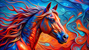 Very detailed horse portrait pop art