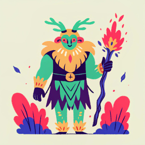 Digital art of Ivern, the Woodsheart, from League of Legends. Illustration showing his magical and unique attributes.