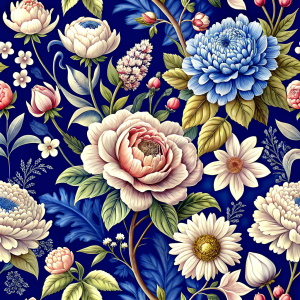 Flowers seamless pattern in the style of Dutch still lifes of the 17th century