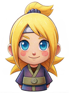 chibi Ino from naruto, white background