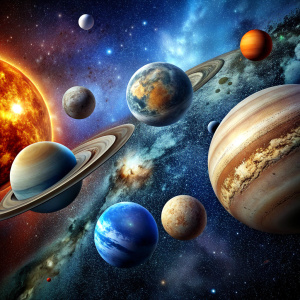 all planets of solar system seen from space