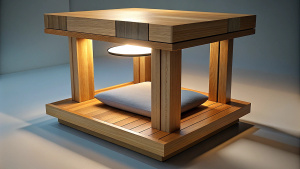 wooden simple  bed room light