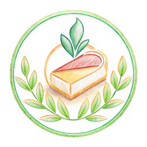 Develop a logo that harmoniously combines natural elements and vegan symbols. Include a stylized illustration of a vegan cheesecake, with simple details that evoke freshness and flavor. Add small green leaves or other plants around the cheesecake to emphasize the natural ingredients. Integrate a vegan symbol, such as a stylized 'V' or a leaf icon, to highlight your commitment to veganism. Use a vibrant color palette, such as greens and fruity hues (like orange and purple), to visually draw atten
