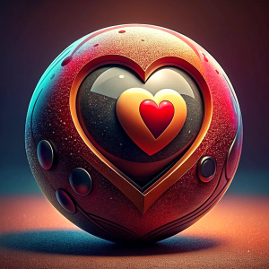 Billiard ball reminiscent of Valentine's Day