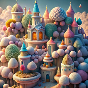 fairyland made of marshmallows