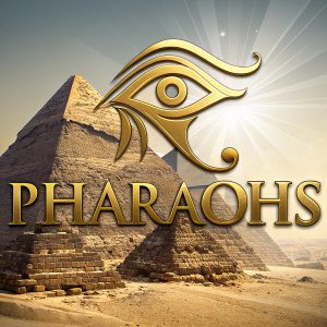The Pharaohs emblem, a sleek logo featuring a golden eye enclosed in a pyramid shape, with bold, metallic lettering.